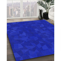 Patterned Bright Blue Rug, pat3836blu