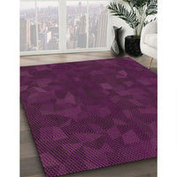 Patterned Dark Raspberry Purple Rug, pat3836brn