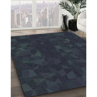 Patterned Night Blue Rug, pat3836grn