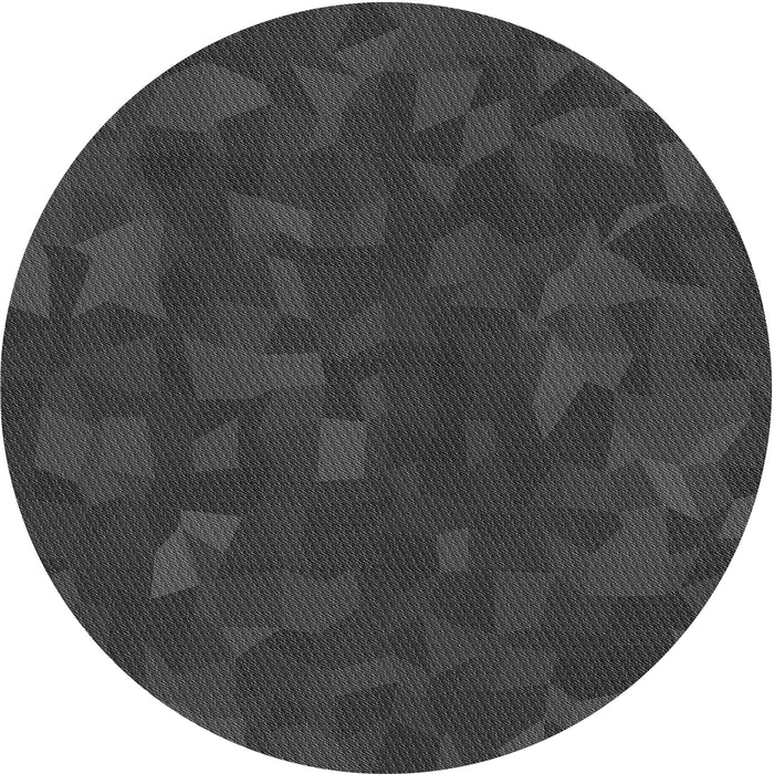 Square Patterned Charcoal Black Rug, pat3836gry