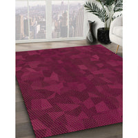 Patterned Raspberry Red Rug, pat3836org