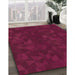 Patterned Raspberry Red Rug in Family Room, pat3836org