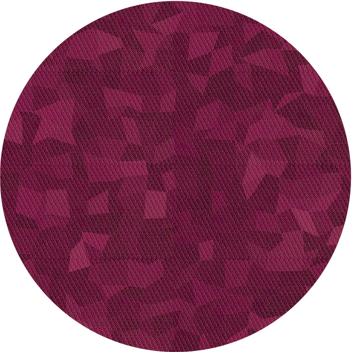 Square Patterned Raspberry Red Rug, pat3836org