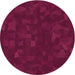 Square Patterned Raspberry Red Rug, pat3836org