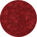 Square Patterned Crimson Red Rug, pat3836rd