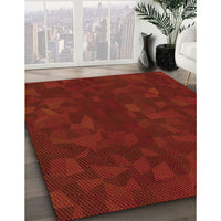 Patterned Cranberry Red Rug, pat3836yw