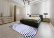 Patterned Lavender Blue Rug in a Bedroom, pat3837blu