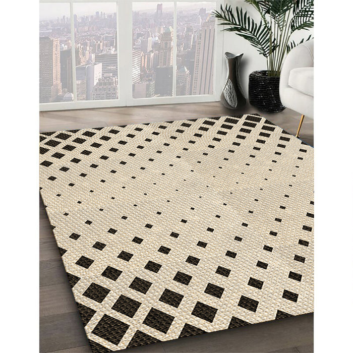 Patterned Moccasin Beige Rug in Family Room, pat3837brn