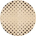 Square Patterned Copper Brown Rug, pat3837org