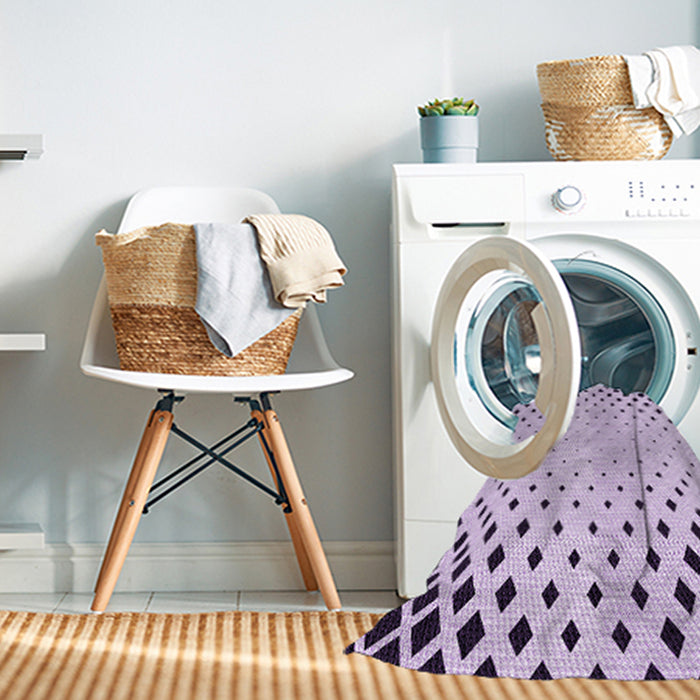 Machine Washable Transitional Lilac Purple Rug in a Washing Machine, wshpat3837pur