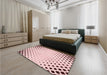 Patterned Pink Rug in a Bedroom, pat3837rd