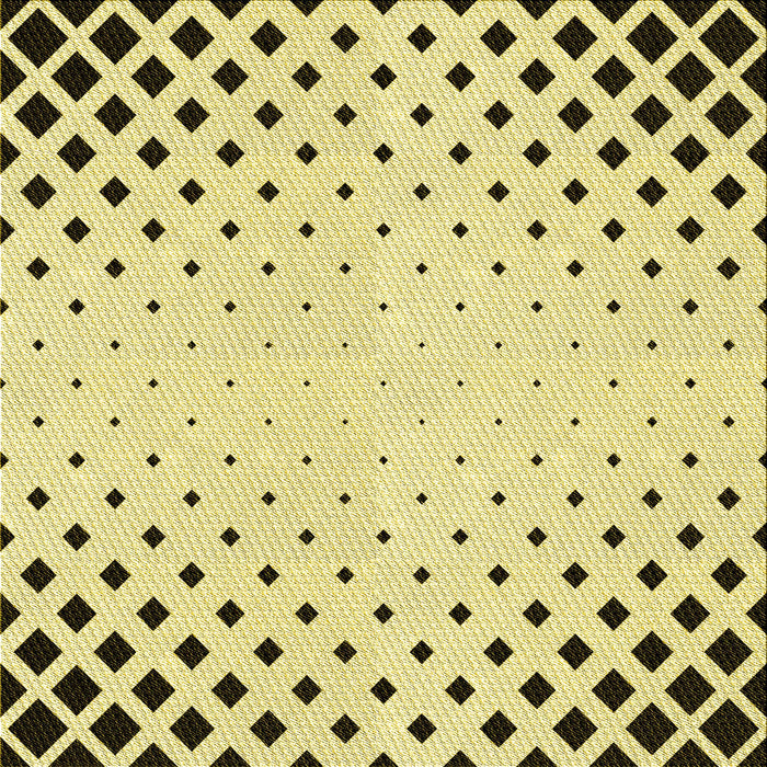 Round Machine Washable Transitional Sun Yellow Rug, wshpat3837yw