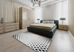 Patterned Off-White Novelty Rug in a Bedroom, pat3837