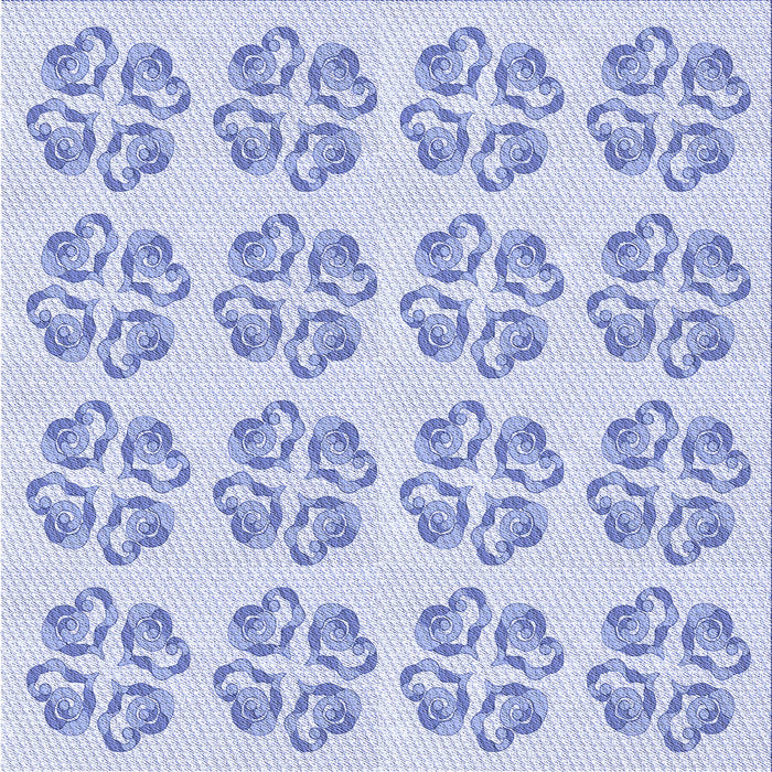 Round Machine Washable Transitional Lavender Blue Rug, wshpat3838blu