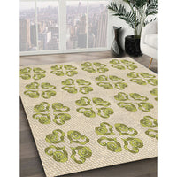 Patterned Golden Blonde Gold Rug, pat3838brn