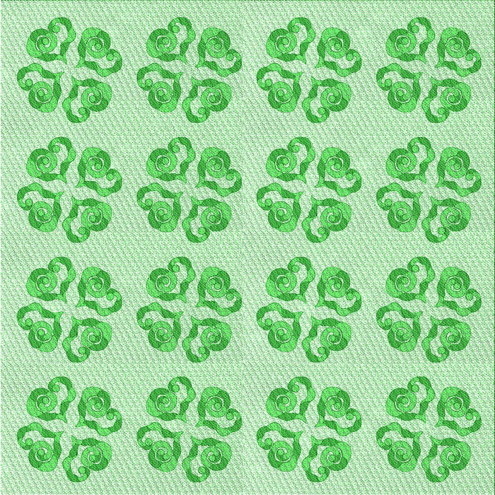 Round Patterned Green Rug, pat3838grn