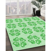 Patterned Green Rug, pat3838grn