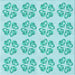 Round Machine Washable Transitional Turquoise Green Rug, wshpat3838lblu