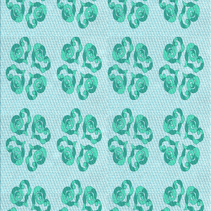 Machine Washable Transitional Turquoise Green Rug, wshpat3838lblu