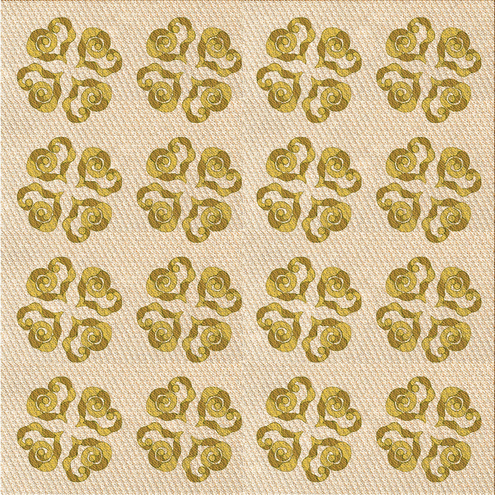 Round Machine Washable Transitional Golden Blonde Gold Rug, wshpat3838org