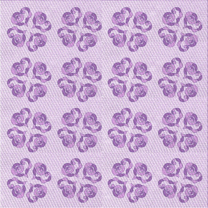 Round Machine Washable Transitional Purple Rug, wshpat3838pur