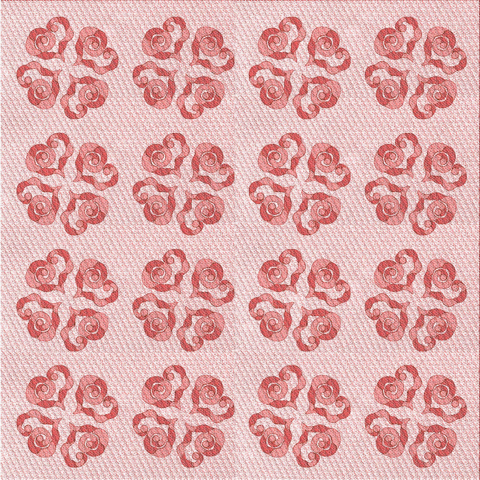 Round Patterned Light Red Pink Rug, pat3838rd