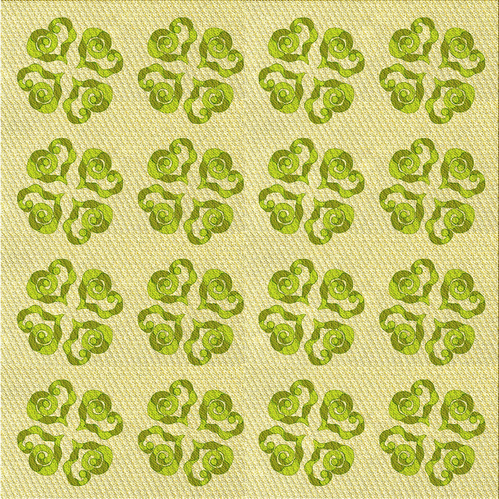 Round Patterned Green Rug, pat3838yw