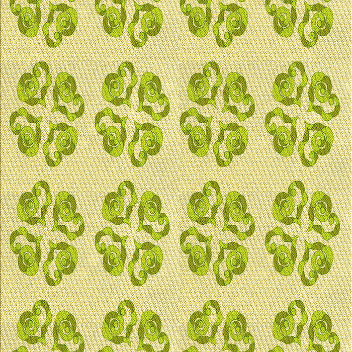 Machine Washable Transitional Green Rug, wshpat3838yw