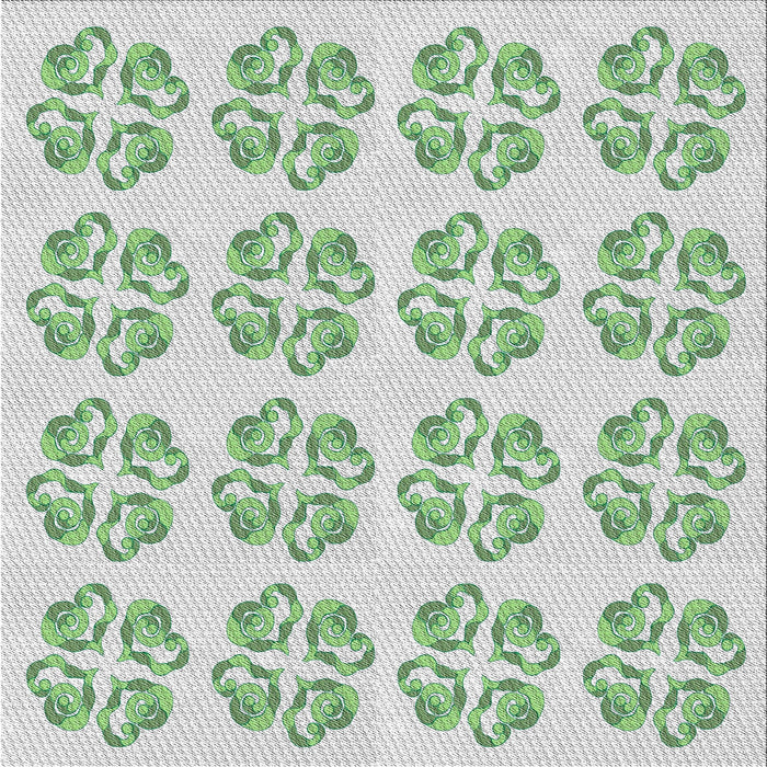 Square Patterned Green Novelty Rug, pat3838