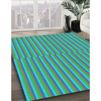 Patterned Sea Green Rug, pat3839lblu