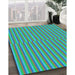 Machine Washable Transitional Green Rug in a Family Room, wshpat3839lblu