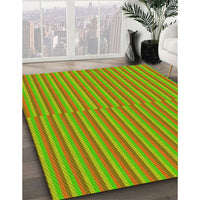 Patterned Bright Green Rug, pat3839yw