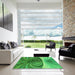 Machine Washable Transitional Green Rug in a Kitchen, wshpat384grn