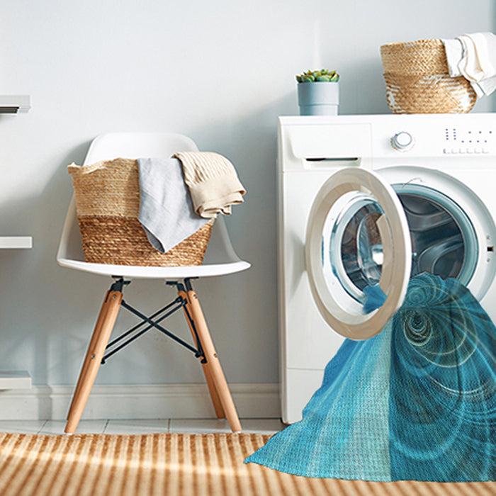 Machine Washable Transitional Dark Cyan Green Rug in a Washing Machine, wshpat384lblu