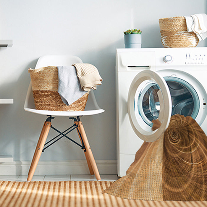 Machine Washable Transitional Orange Rug in a Washing Machine, wshpat384org