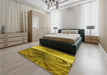 Patterned Dark Bronze Brown Rug in a Bedroom, pat384yw