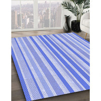 Patterned Light Slate Blue Rug, pat3840blu