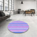 Round Patterned Purple Rug in a Office, pat3840pur