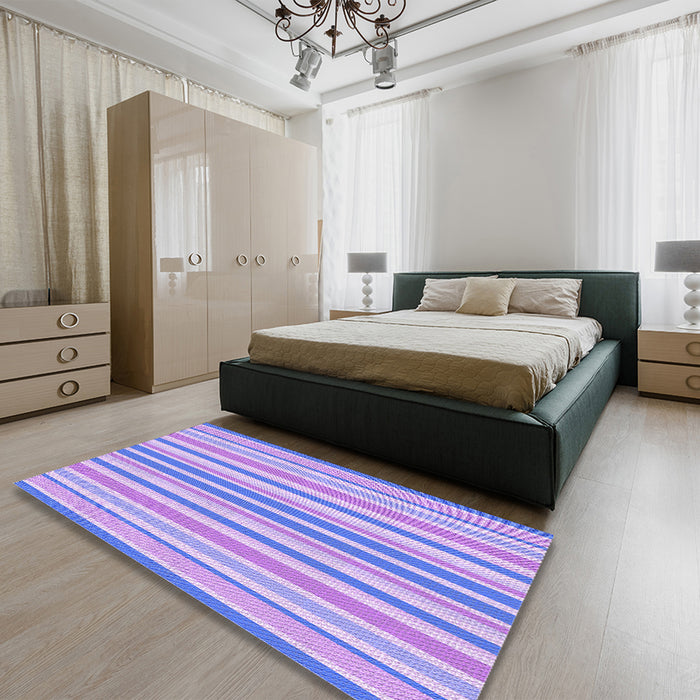 Patterned Purple Rug in a Bedroom, pat3840pur