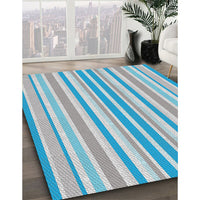 Patterned Blue Novelty Rug, pat3840