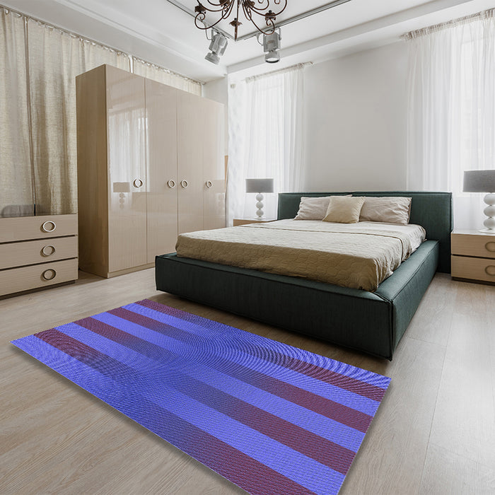 Patterned Amethyst Purple Rug in a Bedroom, pat3841blu