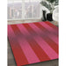 Machine Washable Transitional Crimson Red Rug in a Family Room, wshpat3841brn