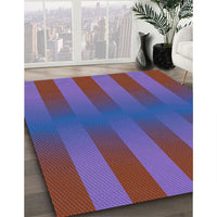 Patterned Dark Raspberry Purple Rug, pat3841lblu