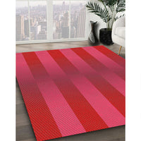 Patterned Crimson Red Rug, pat3841org