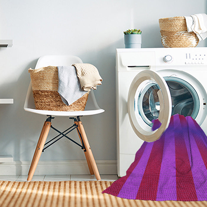 Machine Washable Transitional Deep Pink Rug in a Washing Machine, wshpat3841pur