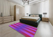 Patterned Deep Pink Rug in a Bedroom, pat3841pur