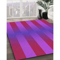 Patterned Deep Pink Rug, pat3841pur