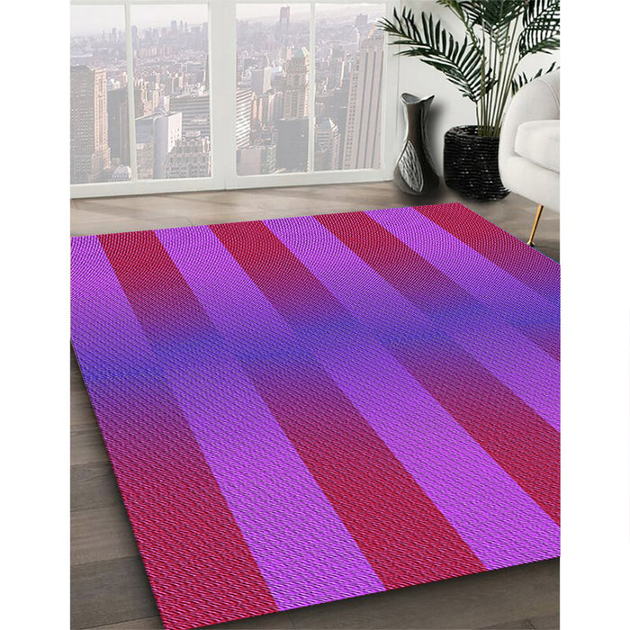 Patterned Deep Pink Rug in Family Room, pat3841pur