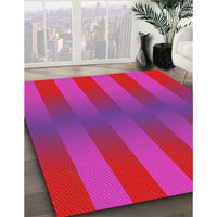 Patterned Crimson Purple Novelty Rug, pat3841