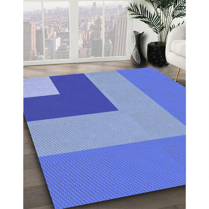 Machine Washable Transitional Sky Blue Rug in a Family Room, wshpat3842blu